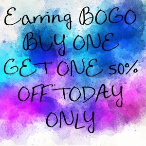 BOGO BUY ONE GET ONE 50% OFF TODAY ONLY